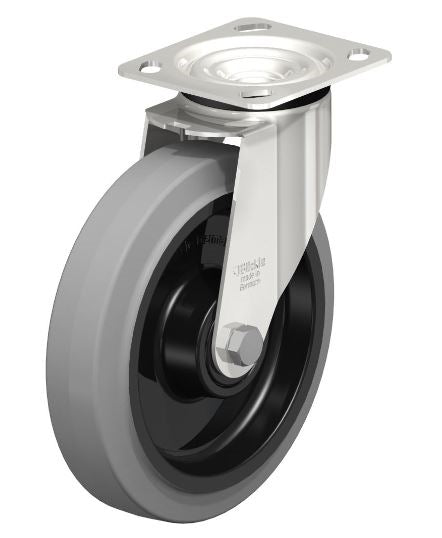 LEX-POEV 200XKA-14-SG 8 x 2 Swivel Caster - 660 lbs Load Capacity, Plain Bore Bearing for Industrial Mobility