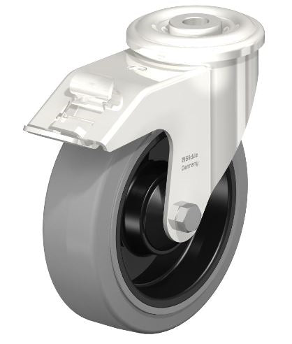 LEXR-POEV 125XKA-FI-SG Swivel Caster with Brake, 5 Inch Wheel - 330 lbs Load Capacity, Ball Bearings for Smooth Mobility