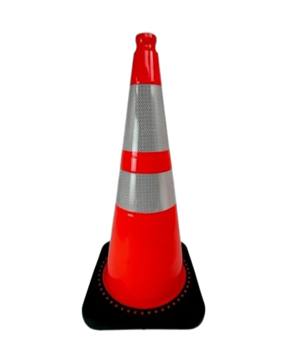 M-CN18IN-M28 28" Traffic Cone - High Visibility, Durable PVC, Reflective Collar for Road Safety & Construction