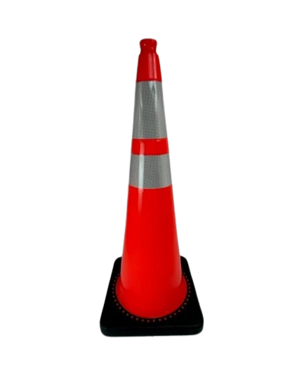 M-CN36IN- M64 36" Traffic Cone - High Visibility, Durable PVC, Reflective Collar for Road Safety & Construction