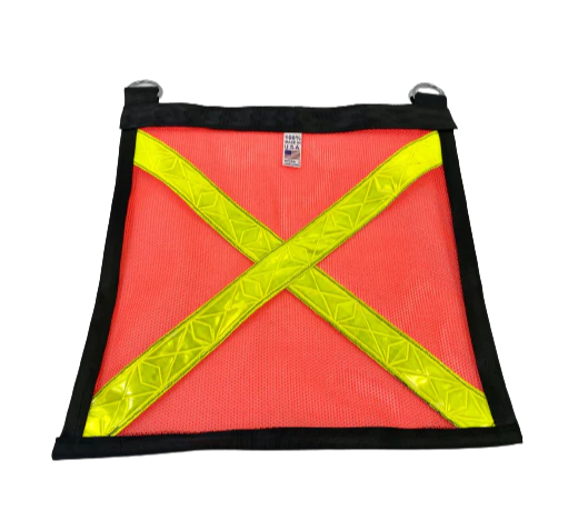 M-FLAG-DR-BB-RX - High Visibility Safety Flag with Reflective X Design and Reinforced Edge