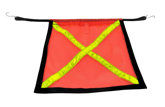 Reflective Safety Flag with 31-Inch Bungee Cord - M-FLAG-TS31-BB-RX | High Visibility, Reinforced Edge for Industrial & Recreational Use