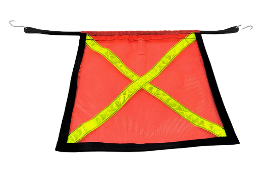 Reflective Safety Flag with 31-Inch Bungee Cord - M-FLAG-TS31-BB-RX | High Visibility, Reinforced Edge for Industrial & Recreational Use