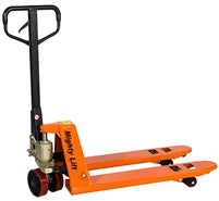 ML2036 Short Narrow Pallet Jack | Wheels Polyurethane on Steel | 20" Width 36" Length | 5500lb. Load Capacity | Orange Color