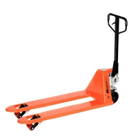 ML2048 Short Narrow Pallet Jack | Wheels Polyurethane on Steel | 20" Width 42" Length | 5500lb. Load Capacity | Orange Color