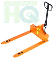 ML3348LP 4-Way Pallet Jack Truck | Wheels Polyurethane on Steel | 50" Height | 33" Width | 48" Length | 3300 lb. Load Capacity | Orange Color