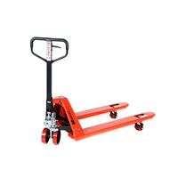 ML55C Heavy Duty Pallet Jack Truck | Wheels Polyurethane on Steel | 50" Height | 27" Width | 48" Length | 5500 lb. Load Capacity | Orange Color