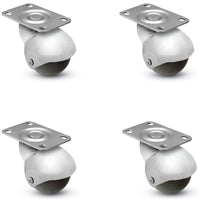 PBH20113BC-3ED-4 | Set of 4 Baron 2" Plate Caster | 2" x 1-3/16" Top Plate | 80 lbs Capacity