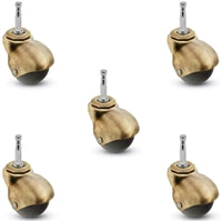 PBH20302WA-3ED-5 | Set of 5 |2" Spherical Ball Caster - Grip Neck Stem - 5/16" x 1-1/2"