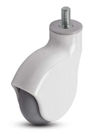 Genesis Series | 4" Threaded Stem Caster | White Nylon Body | 225 lbs Capacity