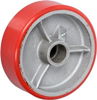 4" x 2" Red Polyurethane on Silver Cast Iron Core - 800 lbs Cap