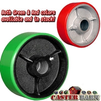 5" x 2" Green Polyurethane on Cast Iron Core - 1,100 lbs Cap