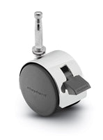 Pacer Hooded Caster - Bright Chrome 50mm Diameter Locking Caster | 5/16" x 1-1/2" Grip Neck Stem | 75 lbs load Capacity