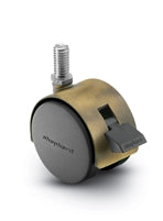 PPA50507WA-B - Pacer Hooded Caster w/Brake - 50mm Diameter - 5/16" x 1" Threaded Stem - 75 lbs Capacity - Nylon Wheels