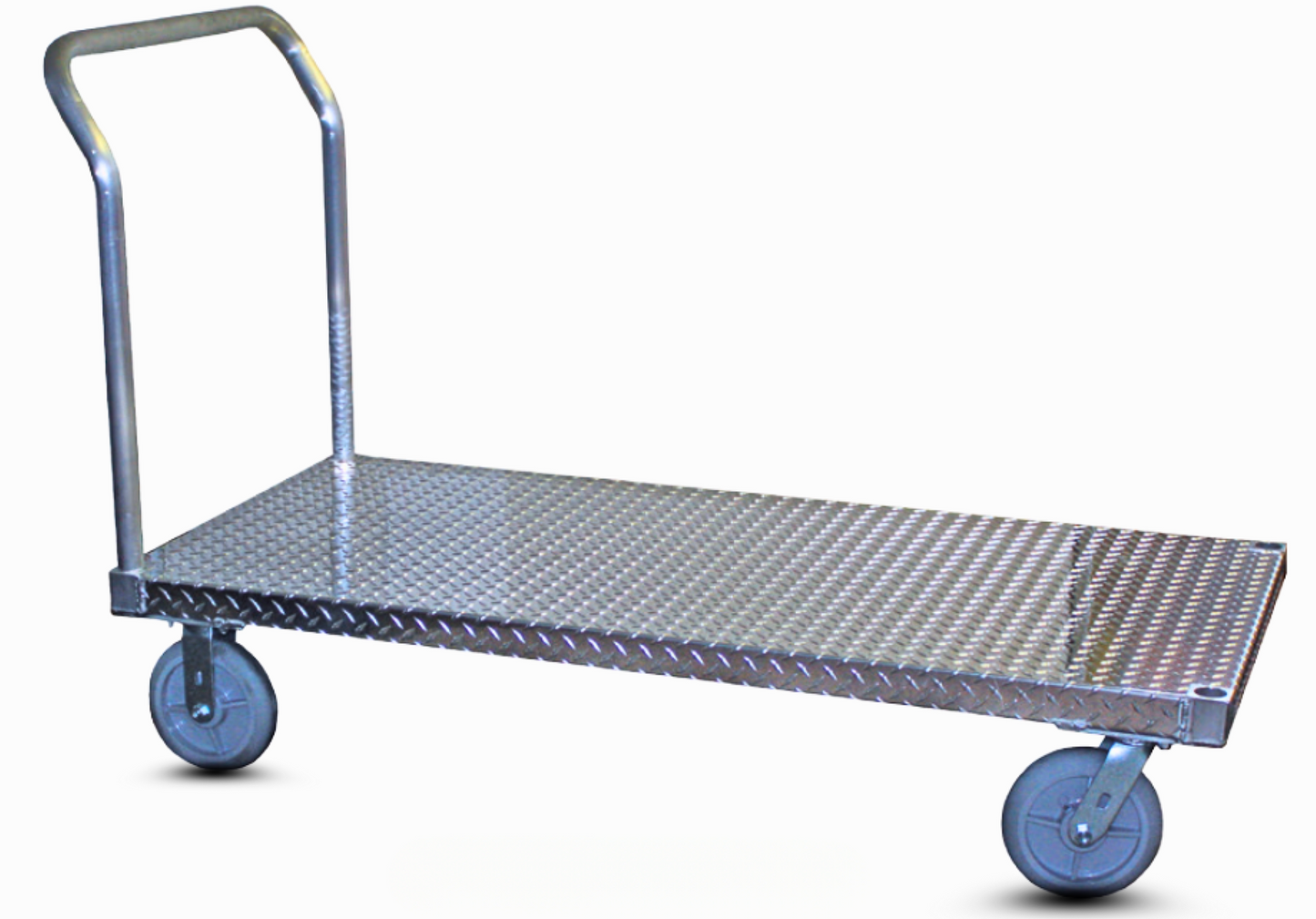 USA-Made Durable Flatbed Cart - 24x48 Diamond Plate - 2,000lb Capacity