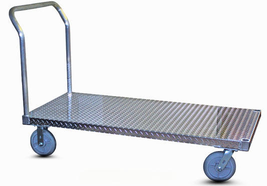 USA-Made Durable Flatbed Cart - 30x48 Diamond Plate - 2,000lb Capacity