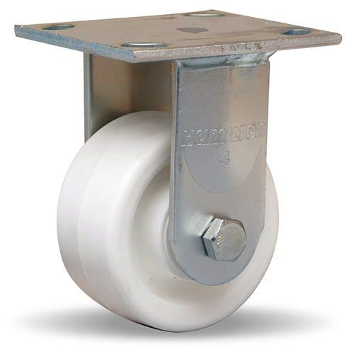 R-524-AZ Hamilton Rigid Caster - 4x2" Aqualite Polyolefin Wheel with 3/4" Delrin Bearing - Durable & Versatile for Indoor/Outdoor Use