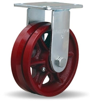 R-526-V Hamilton 6" x 2" V-Grooved Wheel Rigid Caster - Standard Duty with 3/4" Roller Bearing for Industrial Mobility