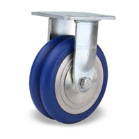 R-52K-6SWC85 Hamilton Standard Duty Rigid Caster - 6"x2" UltraGlide Twin Wheel, Blue Tread on Aluminum Core with 3/4" Sealed Precision Bearings