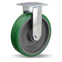 R-52K-8DB Hamilton Standard Duty Rigid Caster - 8" x 2" Duralast Polyurethane Wheel on Cast Iron - 1/2" Sealed Precision Ball Bearings for Heavy-Duty Mobility & Durability