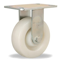 Vanguard Rigid Caster with 6" x 2" White Nylon Wheel with 1/2" Sealed Precision Ball Bearings