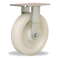 Vanguard Rigid Caster with 8" x 2" White Nylon Wheel with 1/2" Sealed Precision Ball Bearings