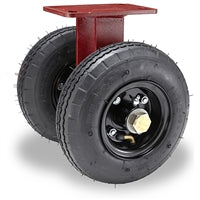 Hamilton Pneumatic Dual-Wheel Rigid Caster with 10" Pneumatic Air-Filled Tire with 3/4" Straight Roller Bearing