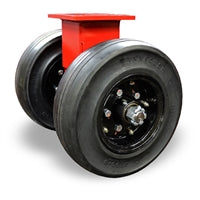 R-7710-SPRT Hamilton Ground Support Rigid Caster - Dual 10" Heavy Duty Pneumatic Tires with 1" Tapered Roller Bearing for Aviation & Industrial Use