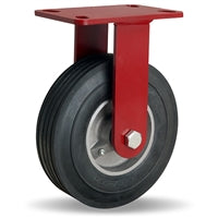 R-8008-SU Hamilton Cush-N-Flex Rigid Caster: 8" x 2-1/2" Super-Flex Rubber Wheel on Aluminum with 3/4" Roller Bearing