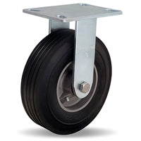 R-8208-SU Hamilton Cush-N-Flex Rigid Caster: 8" Super-Flex Rubber (60A) on Aluminum Wheel with 3/4" Roller Bearing