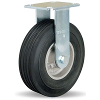 R-8528-SU Hamilton Cush-N-Flex Rigid Caster - 8" x 2-1/2" Super-Flex Rubber Wheel on Aluminum - Ideal for Industrial Mobility