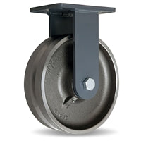 R-CH-13FVH Hamilton Champion Rigid Caster - 10" Forged Steel V-Grooved Wheel - Industrial Grade with 1" Roller Bearing