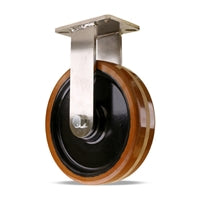 Hamilton 3200 lbs Champion Stainless Steel Rigid Caster - 12"x3" Laminated Plastex Phenolic Wheel with Precision Bearings