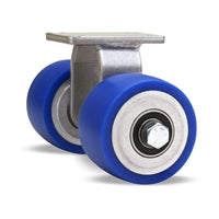 R-EN2-35SPB Hamilton Dual Wheel Rigid Caster - 3 1/2" x 2" Ergo-Glide Polyurethane on Aluminum with Precision Ball Bearing