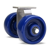 5" x 2" Dual Wheel Rigid Caster - Hamilton Endurance with Unilast Solid Poly Wheels & 1/2" Sealed Precision Ball Bearing