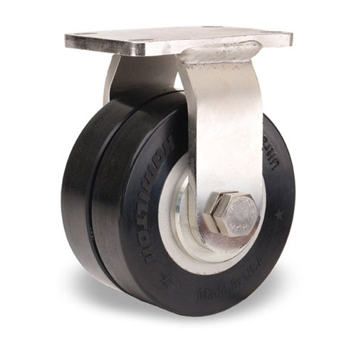 R-ENS-4SWF70D Hamilton Endurance Stainless Rigid Caster - 4"x2" UltraGlide Twin Wheel with Sealed Bearings