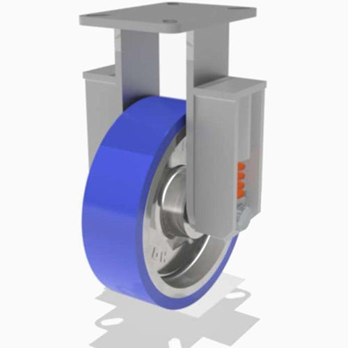 R-SPCH-13SPB-1 Hamilton Spring Loaded Rigid Caster - 10" Ergo-Glide Polyurethane on Cast Iron Wheel with 3/4" Precision Ball Bearings