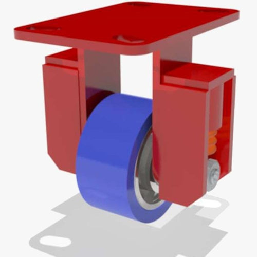 R-SPHS-4SPB-2 Hamilton Heavy Service Rigid Caster - 4"x2" Ergo-Glide Polyurethane Wheel - Spring Loaded with 1/2" Sealed Precision Bearings