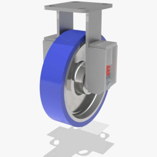 Hamilton 1200 lbs Load Capacity Rigid Caster - 8x2 Ergo-Glide Polyurethane on Cast Iron Wheel, Spring Loaded, 1/2" Sealed Precision Ball Bearings - R-SPWH-8SPB-2