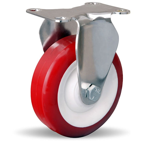 R-STL-4NFZ Hamilton Stainless Steel Rigid Caster - 4" Poly-Tech Wheel with Delrin Bearing - Durable & Industrial Grade