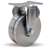 R-STL-4SB Hamilton Stainless Steel Rigid Caster: 4" x 1 3/8" Wheel with 1/2" Precision Ball Bearings