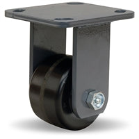 Hamilton Workhorse Rigid Caster with 3 1/4" x 2" Plastex Phenolic Wheel with 3/4" Straight Roller Bearing