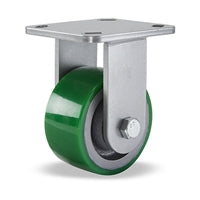 Hamilton Workhorse Rigid Caster with 4" x 2" Duralast Polyurethane (95A) on Cast Iron Wheel with 1/2" Sealed Precision Ball Bearings