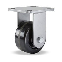 Hamilton Workhorse Rigid Caster with 4" x 2" Plastex Phenolic Wheel with 3/4" Straight Roller Bearing