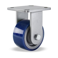 Hamilton Workhorse Rigid Caster with 4" x 2" Ergo-Glide Polyurethane (85A) on Cast Iron Wheel with 1/2" Sealed Precision Ball Bearings