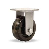 Hamilton Workhorse Rigid Caster with 5" x 2" Plastex Phenolic Wheel with 3/4" Straight Roller Bearing