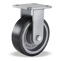 Hamilton Workhorse Rigid Caster with 6" x 2" Duralast XC Polyurethane (70D) on Cast Iron Wheel with 1/2" Sealed Precision Ball Bearings