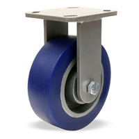 Hamilton Workhorse Rigid Caster with 6" x 2" Ergo-Glide XT 1" thick Polyurethane (85A) Wheel with 1/2" Sealed Precision Ball Bearing