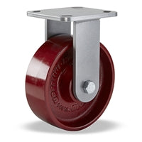 Hamilton Workhorse Rigid Caster with 6" x 2" Metal Wheel with 1/2" Sealed Precision Ball Bearing