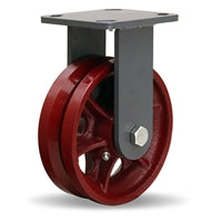 R-WH-6V Hamilton Workhorse Rigid Caster | 6"x2" V-Grooved Wheel | 3/4" Roller Bearing | Industrial Strength Mobility